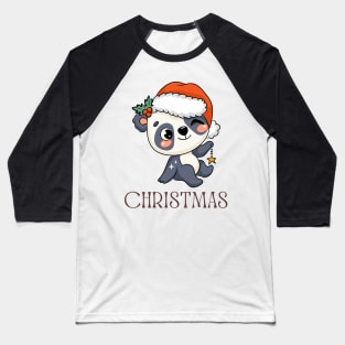 Christmas Panda Winking Celebration Baseball T-Shirt